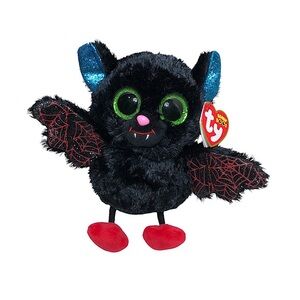 Ty Beanie Boo’s Collection Ophelia Shell 💯 % TySilk Halloween Black Bat 6 inch